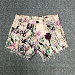 Lanca Perfume Shorts Womens 36/30 Floral Distressed High Rise Denim Jean Cutoff
